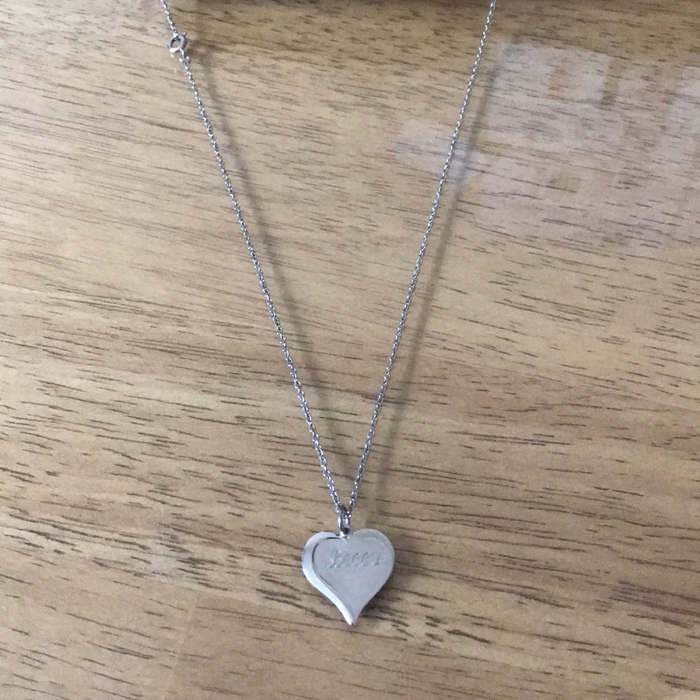 “Becca” heart necklace.